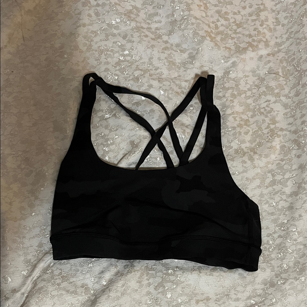 lululemon athletica Black Patterned Sports Bra